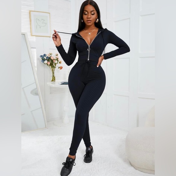 SHEIN SXY Rib-Knit Drawstring Leggings - Picture 4 of 6